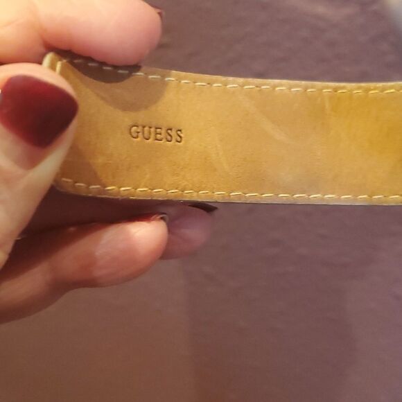 Guess Watch with Rhinestones! Leather band, has some wear. - Picture 3 of 7